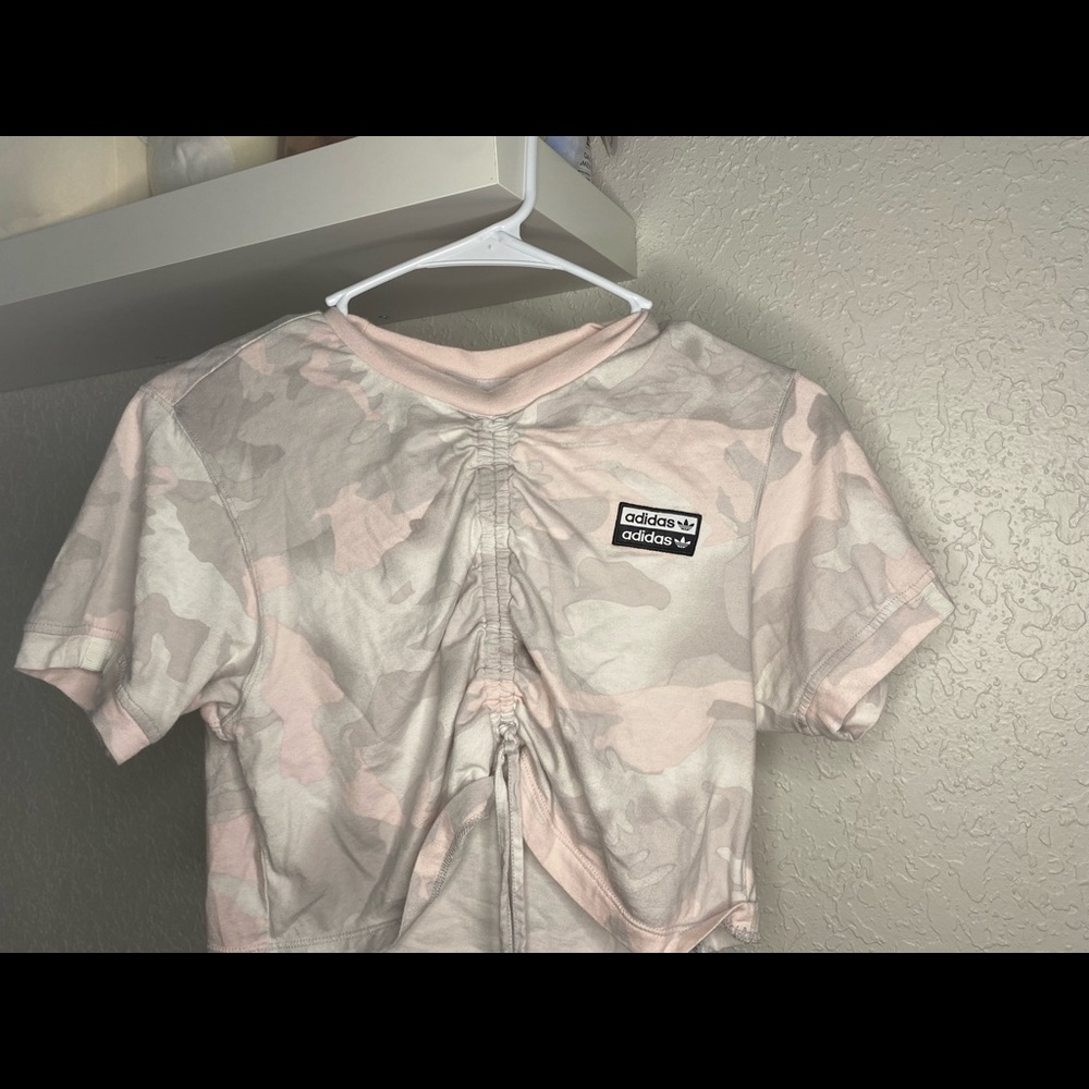 Adidas Camo Ruched Crop top